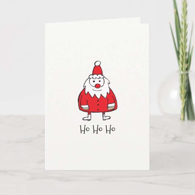 Simple Santa (5" x 7"), Standard white env. Inc. Holiday Card (Front)