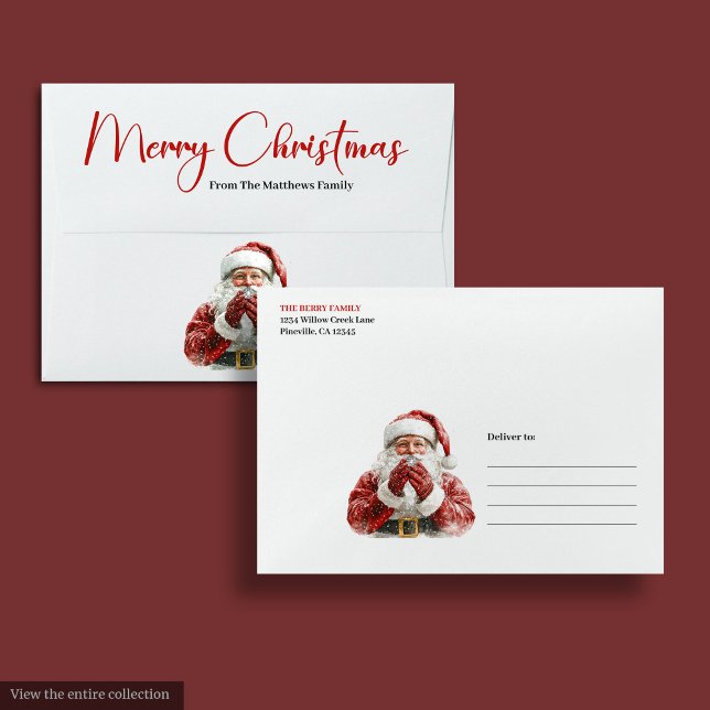 Simple Santa Claus Custom Name Christmas Envelope (Simple Santa Claus Custom Name Christmas Envelope

)