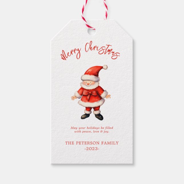 Simple Santa Clause Christmas  Gift Tags (Front)
