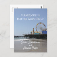 Simple Santa Monica Pier Ferris Wheel Invitation