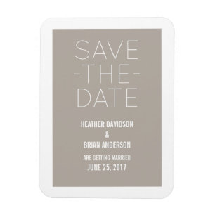 Simple Save the Date Magnet, Beige Magnet