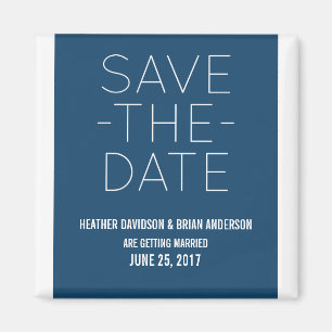 Simple Save the Date Magnet, Blue Magnet