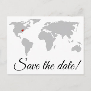 Simple Save the Date Postcard Map