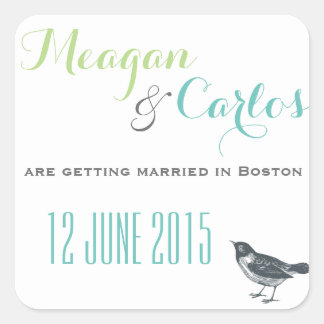simple save the date sticker for wedding