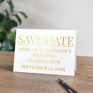 Simple Save The Date Wedding Celebration Foil Card