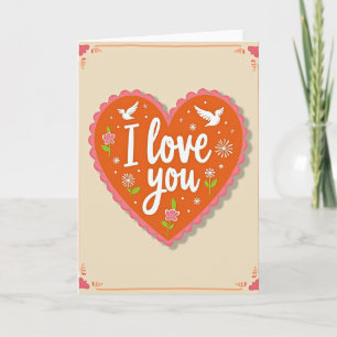 Simple Scalloped I Love You Card