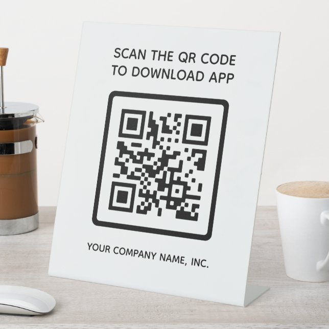 Simple Scan QR Code to Download App Company Pedestal Sign (In SItu)