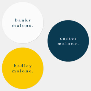 Simple School Colours Kids Waterproof Name