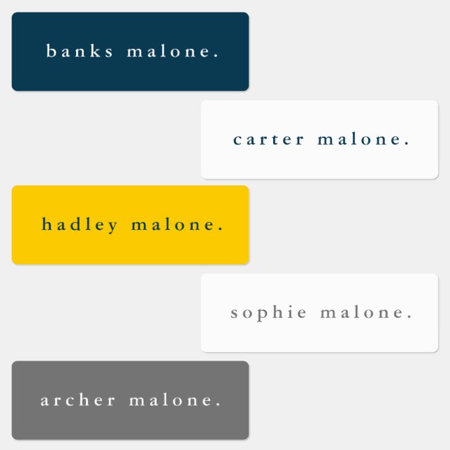 Simple School Colours Kids Waterproof Name (Group)