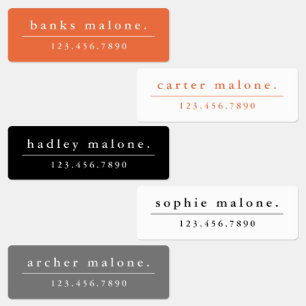 Simple School Colours Waterproof Name