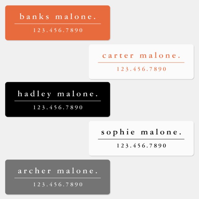 Simple School Colours Waterproof Name (Group)