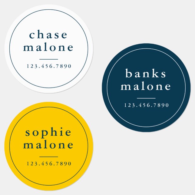 Simple School Colours Waterproof Name (Group)