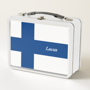 Simple School Finland Flag Souvenir personalised  Metal Lunch Box