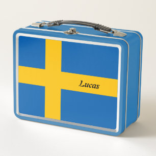 Simple School Sweden Swedish Flag Souvenir  Metal Lunch Box
