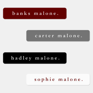 Simple School Team Colours Waterproof Name