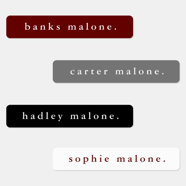 Simple School Team Colours Waterproof Name (Group)