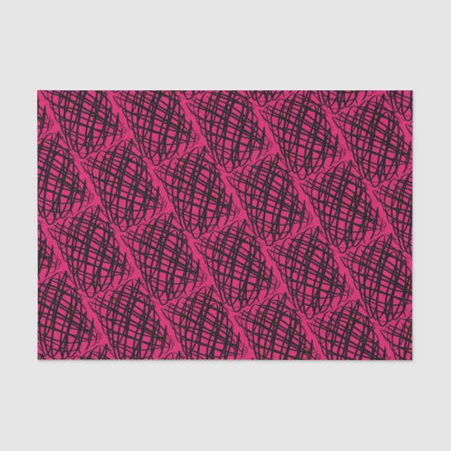 Simple Scribble | Black | Angled | Ruby | Tissue Paper (Front)
