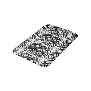 Simple Scribble Black Centre Tiled Bath Mat