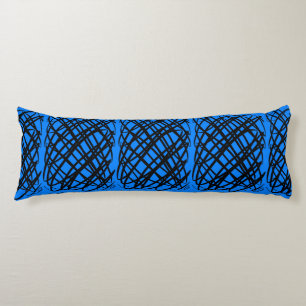Simple Scribble   Black   Centre Tiled   Blue   Body Cushion