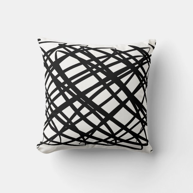 Simple Scribble | Black | Cushion (Front)