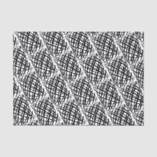 Simple Scribble Black Half Drop Tissue Paper
