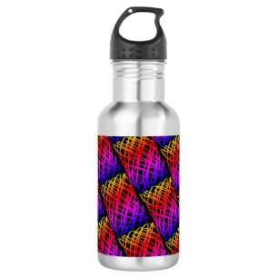 Simple Scribble   Half Drop   Black Background   532 Ml Water Bottle