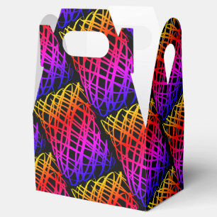 Simple Scribble Half Drop Black Background Favour Box