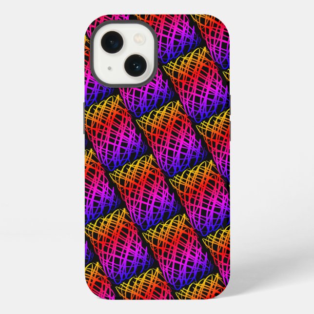 Simple Scribble | Half Drop | Black Background | iPhone Case (Back)