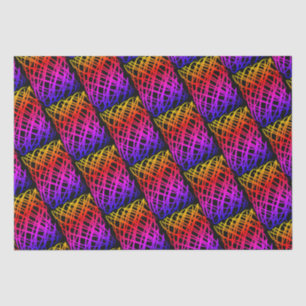 Simple Scribble Half Drop Black Background Tissue Paper