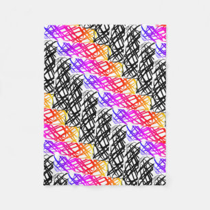 Simple Scribble   Herring Bone   Fleece Blanket