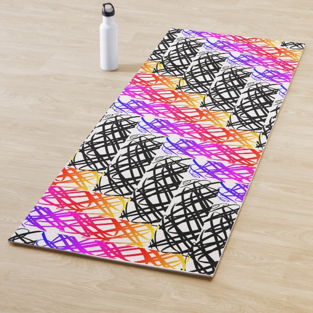 Simple Scribble | Herring Bone | Yoga Mat (In Situ)