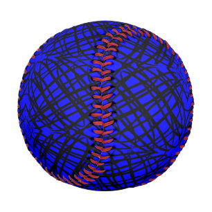 Simple Scribble Mirror Tiling Blue Baseball