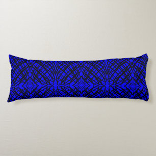Simple Scribble Mirror Tiling Blue Body Cushion