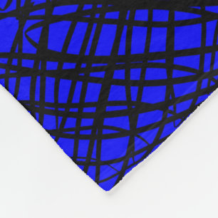 Simple Scribble Mirror Tiling Blue Fleece Blanket