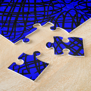 Simple Scribble   Mirror Tiling   Blue   Jigsaw Puzzle