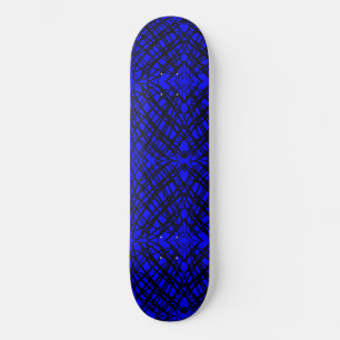 Simple Scribble Mirror Tiling Blue Skateboard