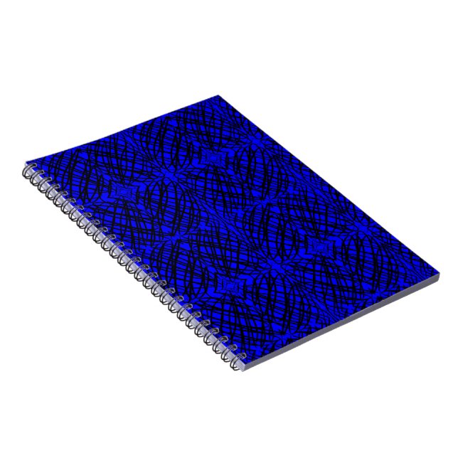 Simple Scribble | Mirror Tiling | Blue | Spiral  Notebook (Right Side)
