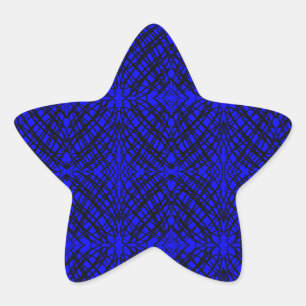 Simple Scribble Mirror Tiling Blue Star Sticker