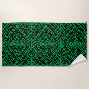 Simple Scribble Mirror Tiling Green Beach Towel