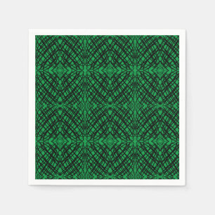 Simple Scribble Mirror Tiling Green Napkin