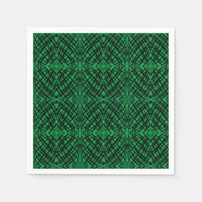 Simple Scribble | Mirror Tiling | Green | Napkin (Front)