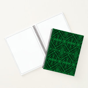 Simple Scribble Mirror Tiling Green Notebook