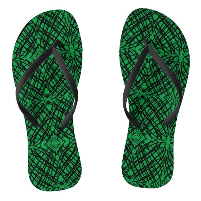 Simple Scribble | Mirror Tiling | Green | Thongs (Footbed)