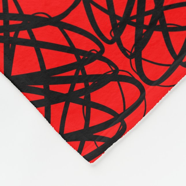 Simple Scribble | Mirror Tiling | Red | Fleece Blanket (Corner)