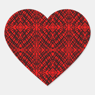 Simple Scribble Mirror Tiling Red Heart Sticker