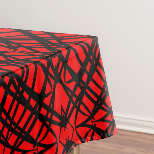 Simple Scribble | Mirror Tiling | Red | Tablecloth (In Situ)