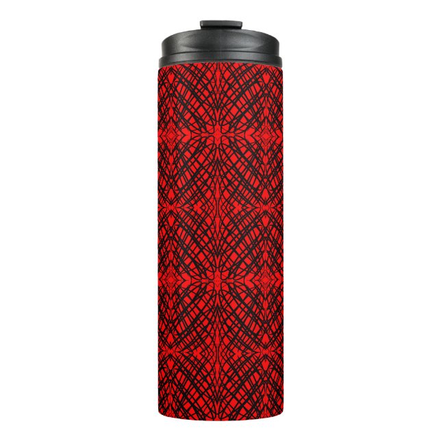 Simple Scribble | Mirror Tiling | Red | Thermal Tumbler (Front)