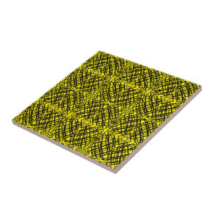 Simple Scribble Mirror Tiling Yellow Ceramic Tile