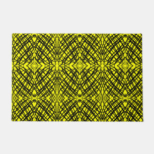 Simple Scribble Mirror Tiling Yellow Doormat