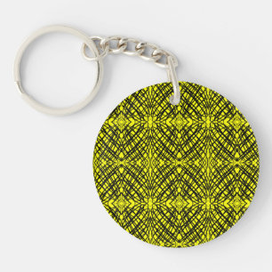 Simple Scribble Mirror Tiling Yellow Key Ring
